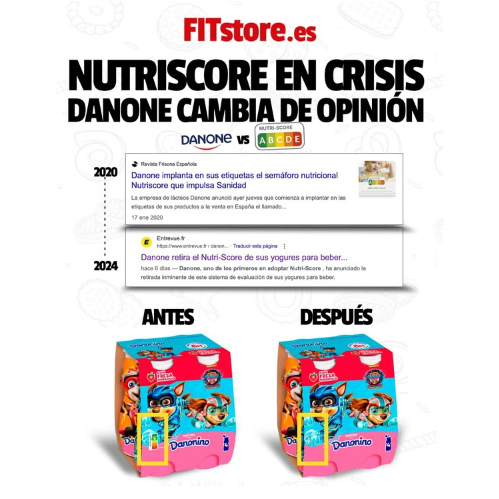 Ascenso y caída de Nutriscore: Danone da marcha atrás y quita el famoso 'semáforo nutricional' de sus productos