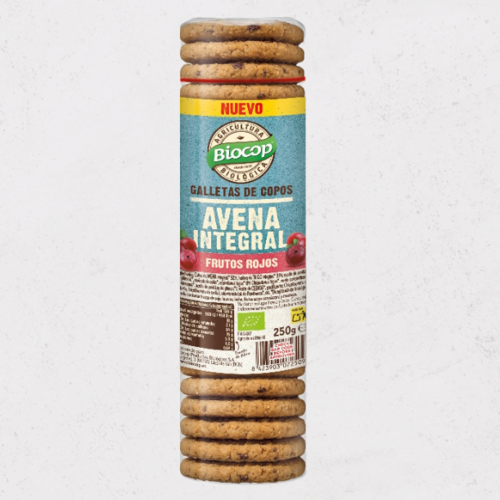 Biocop incorpora un nuevo sabor a su amplia gama de galletas ecológicas: frutos rojos y copos de avena