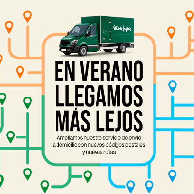 El Corte Inglés amplía a 745 rutas su servicio de entrega a domicilio de súper e híper este verano