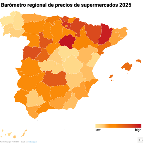 A Coruña se confirma como la provincia más barata del súper online y Soria como la más cara