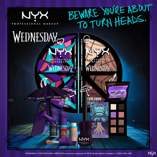 NYX PMU lanza una colección de edición limitada inspirada en la serie de Netflix Wednesday