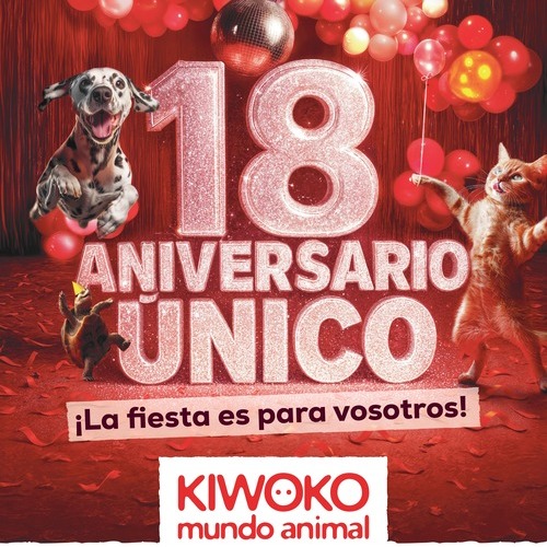 ¡Kiwoko alcanza su mayoría de edad! Celebra 18 años dedicados al cuidado y bienestar animal por todo lo alto