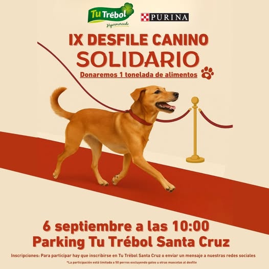 Purina y Tu Trébol organizan emblemático desfile solidario para promover la adopción responsable de mascotas en Tenerife