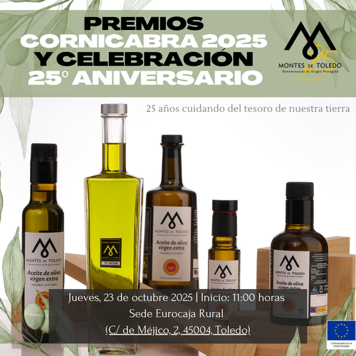 La DOP Montes de Toledo celebra 25º aniversario con la entrega de los Premios Cornicabra 2025