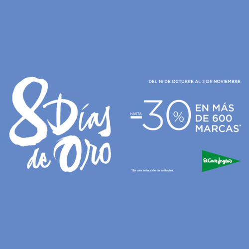 El Corte Inglés lanza 8 Días de Oro con descuentos de hasta el 30% en más de 600 marcas