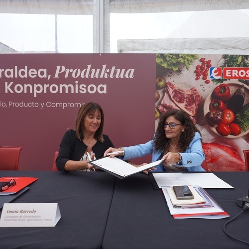 El Gobierno Vasco y EROSKI renuevan su convenio para impulsar un sector agroalimentario local más sostenible y competitivo en Euskadi