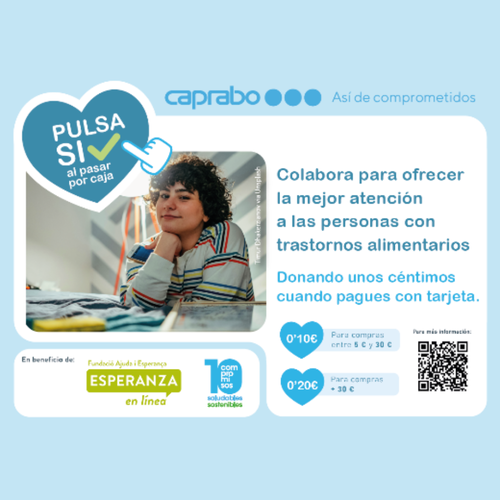 Caprabo apoya a la Fundació Ajuda i Esperança en la prevención de los trastornos de la conducta alimentaria
