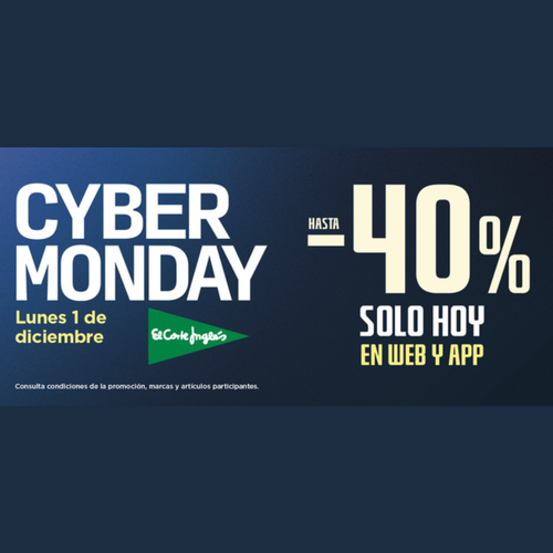 El Corte Inglés celebra hoy el Cyber Monday con descuentos de hasta el 40% sólo en app y web