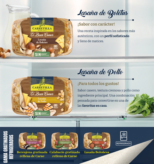 Carretilla amplía su gama de Platos Gratinados Refrigerados con dos nuevos lanzamientos