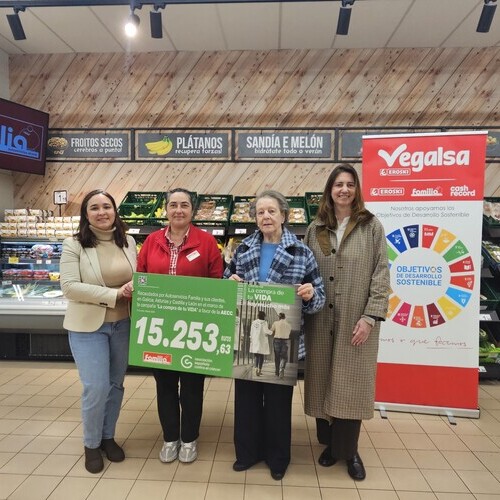 Vegalsa-Eroski y sus clientes donan 15.250 euros a la Asociación Española contra el Cáncer a través de la campaña ‘La compra de tu vida’