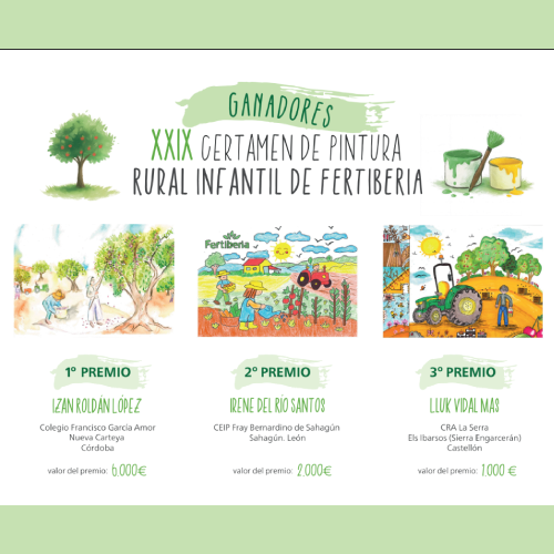 Fertiberia premia en su XXIX Certamen de Pintura Rural Infantil el talento que da visibilidad al campo