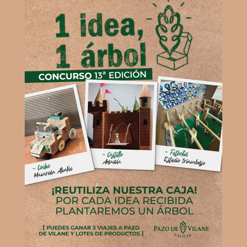Pazo de Vilane lanza la 13ª edición de su concurso “1 idea, 1 árbol” para fomentar la reutilización de su envase y contribuir a la biodiversidad de Galicia 