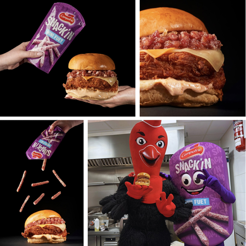 Roost Chicken y Snack'IN de Campofrío organizan pop up para probar su hamburguesa de fuet