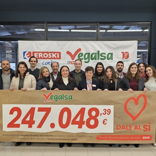 Vegalsa-Eroski dona 247.000 euros en 2025 a doce causas benéficas a través de su programa ‘Céntimos Solidarios’