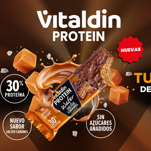 Vitaldin revoluciona el lineal del ‘snacking’ saludable con el relanzamiento de sus barritas y su nuevo Protein Wafer de Caramelo Salado
