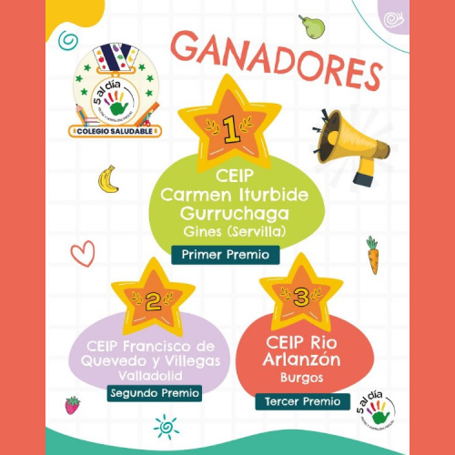 Los Premios Colegio Saludable 5 al día reconocen a los centros más comprometidos con la alimentación saludable en su segunda edición.